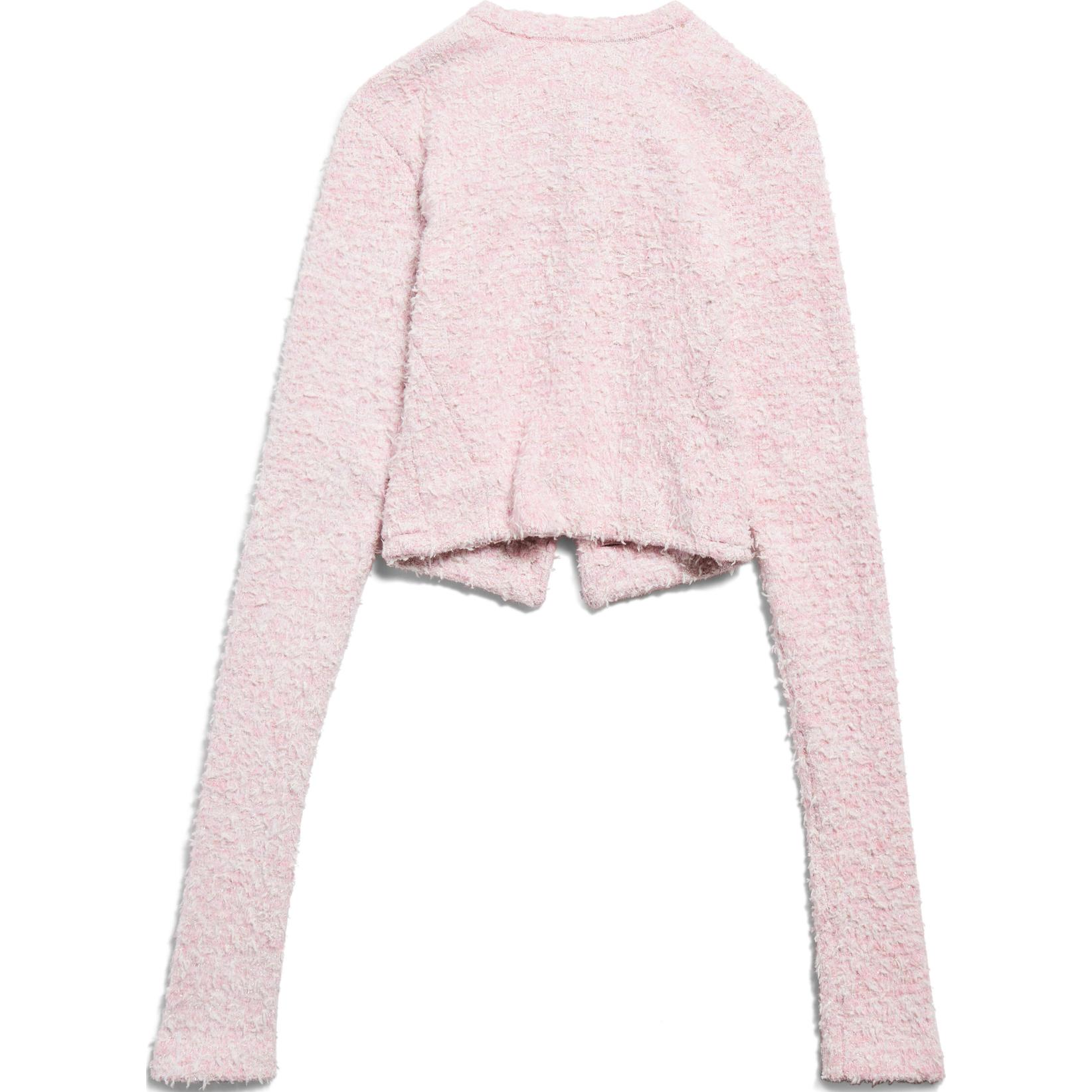 (Women) Balenciaga FW24  Pink Knit Cardigan Long Sleeve Regular Fit Sweater. 793604T33285000 圖 3