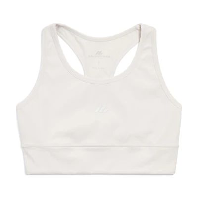 (Women) Balenciaga FW24 White Crewneck Pullover Logo Sports Top Regular Fit. 7932824E2B99016