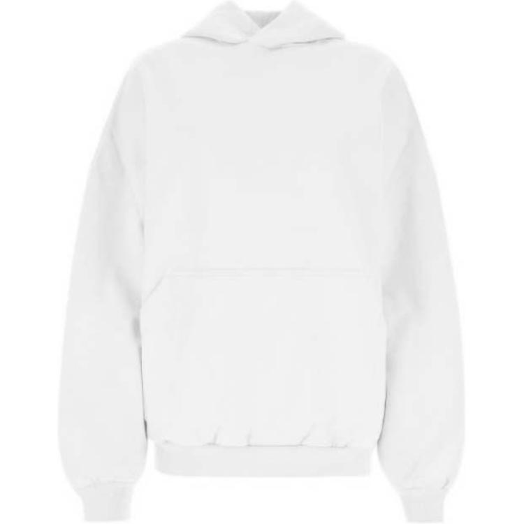 (Women) Balenciaga FW24  White Hoodie Pullover Sweatshirt Regular Fit. 739024TOVU99012