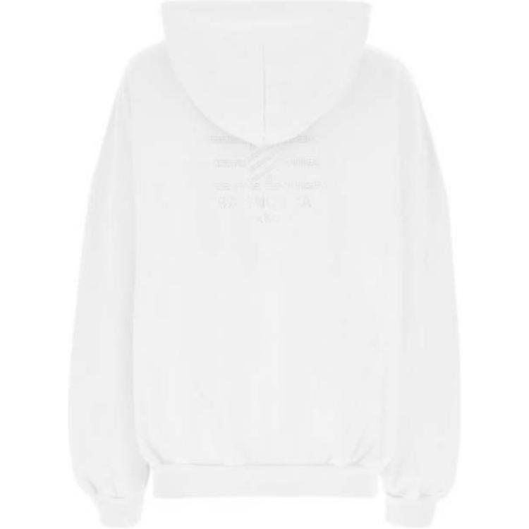 (Women) Balenciaga FW24  White Hoodie Pullover Sweatshirt Regular Fit. 739024TOVU99012 圖 3