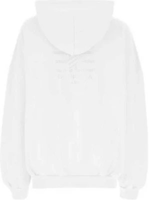 (W) Balenciaga FW24 Sudadera Blanca con Capucha Estilo Clásico Ajuste Regular. 739024TOVU99012 Lookbook (W) Balenciaga FW24 Sudadera Blanca con Capucha Estilo Clásico Ajuste Regular. 739024TOVU99012