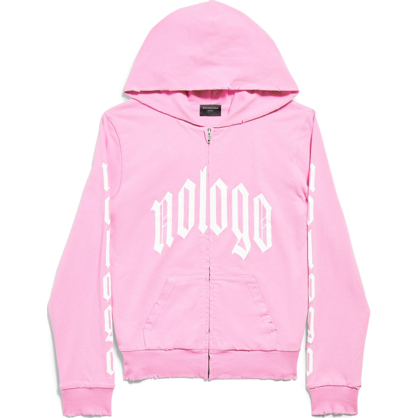 (Women) Balenciaga FW24 Pink Letter Print Zip-Up Hoodie  Regular Fit. 788243TQVK55708 圖 2