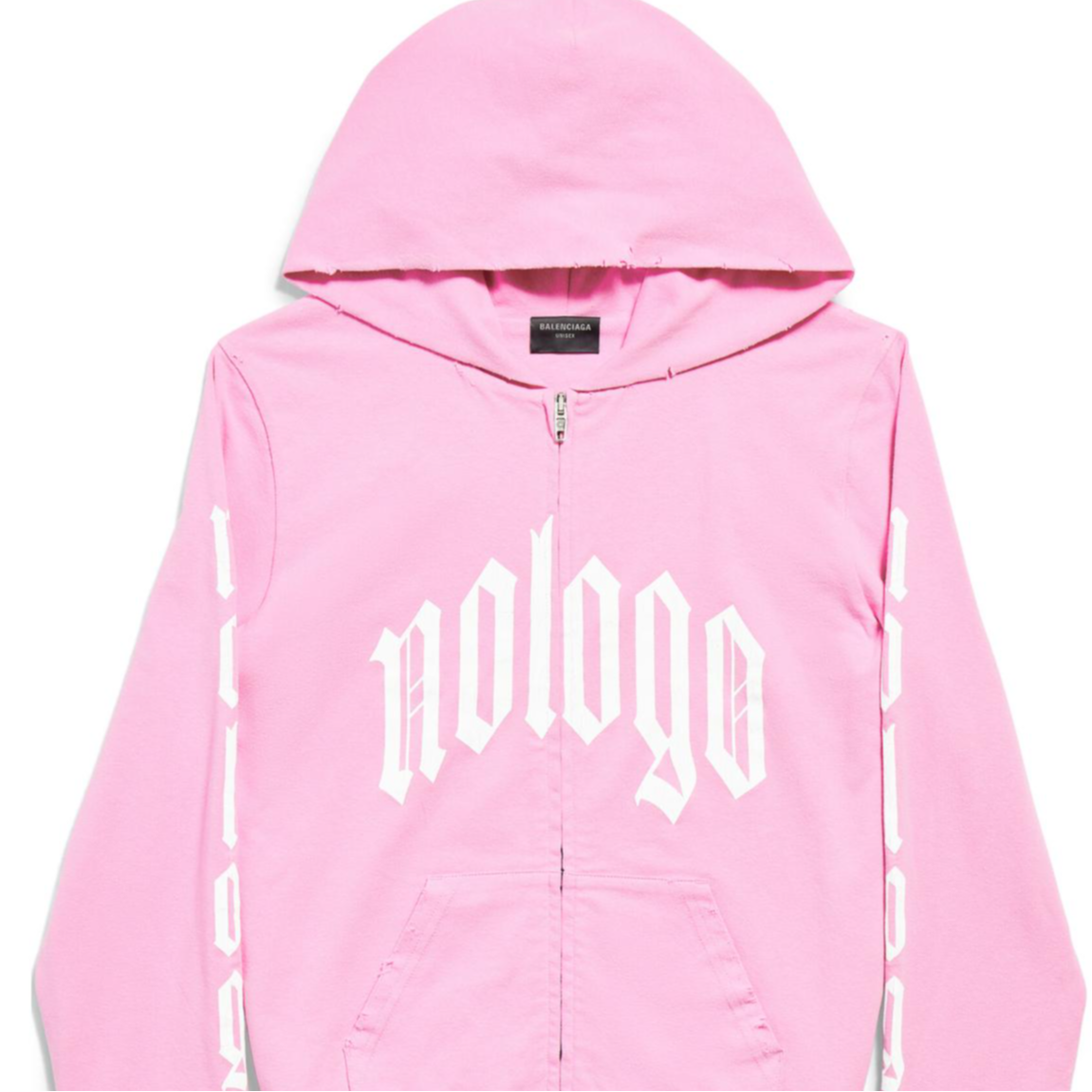 (Women) Balenciaga FW24 Pink Letter Print Zip-Up Hoodie  Regular Fit. 788243TQVK55708 圖 4