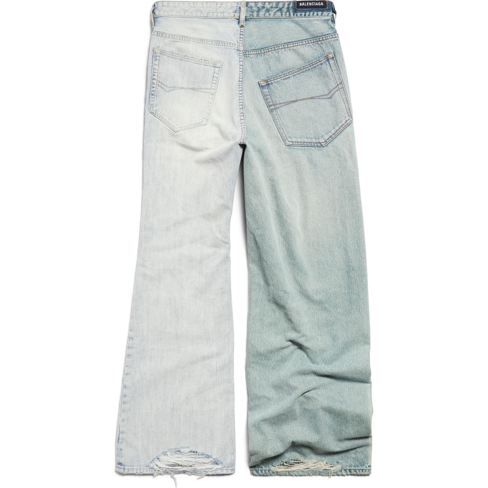 (Women) Balenciaga FW24 Spliced Mid-Waist Loose Fit Straight Leg Jeans Women Blue 793766TQW752664 圖 3