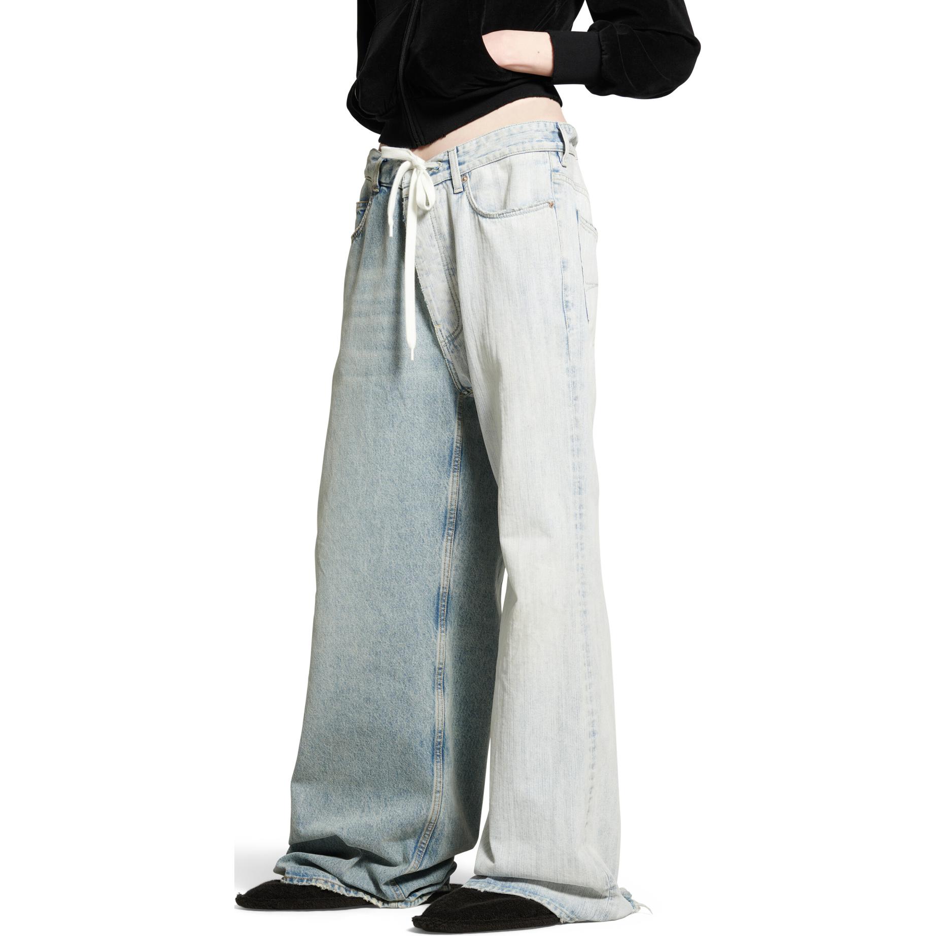 (Women) Balenciaga FW24 Spliced Mid-Waist Loose Fit Straight Leg Jeans Women Blue 793766TQW752664 圖 7