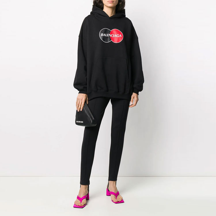 (Women) Balenciaga Graphic Loose Fit Hoodie Black 620947TIV801000 圖 5