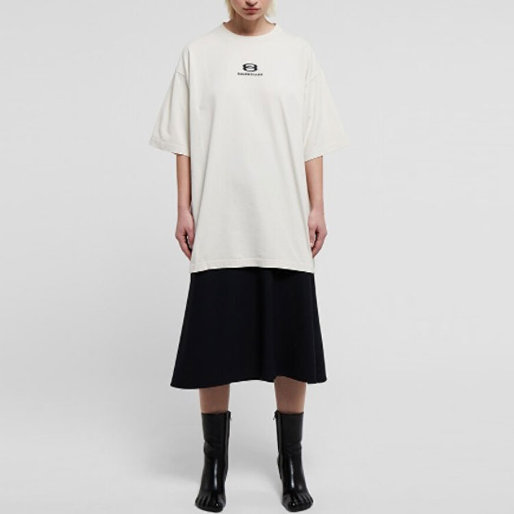 (Women) Balenciaga Graphic Print Crewneck T-Shirt SS22 White  Tee. 641655TLVF99054 圖 4