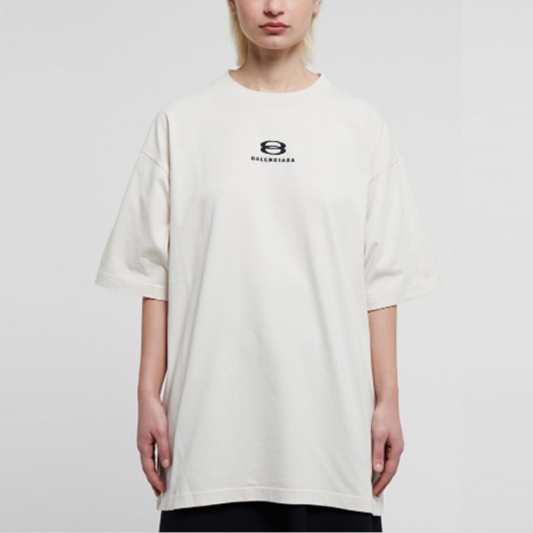 (Women) Balenciaga Graphic Print Crewneck T-Shirt SS22 White  Tee. 641655TLVF99054 圖 5