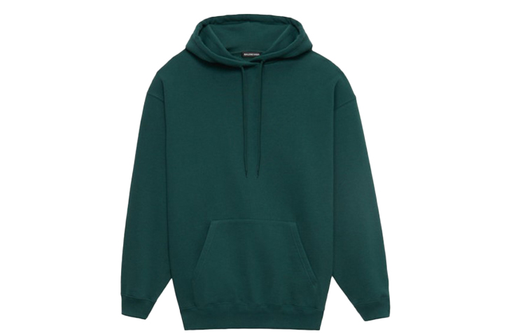 (Women) Balenciaga Green Oversized Hoodie with Logo Print and Long Sleeves 570798THV793230