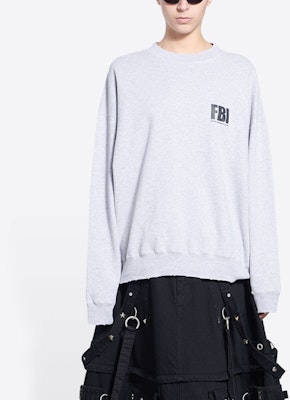 (W) Balenciaga Kelabu Baju Panas Cetakan Huruf Fleece - Potongan Oversized 676629TLVH11380 Shop (W) Balenciaga Kelabu Baju Panas Cetakan Huruf Fleece - Potongan Oversized 676629TLVH11380