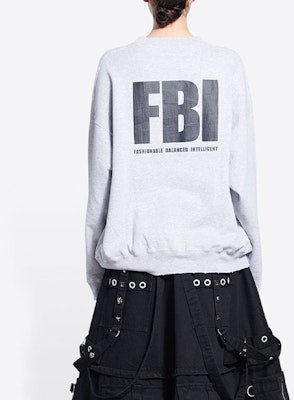 (W) Balenciaga Kelabu Baju Panas Cetakan Huruf Fleece - Potongan Oversized 676629TLVH11380 Purchase (W) Balenciaga Kelabu Baju Panas Cetakan Huruf Fleece - Potongan Oversized 676629TLVH11380