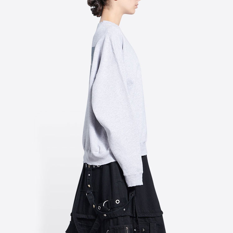 Details for (W) Balenciaga Kelabu Baju Panas Cetakan Huruf Fleece - Potongan Oversized 676629TLVH11380