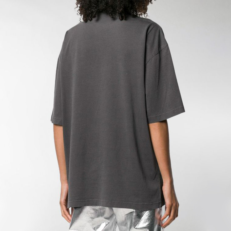 (Women) Balenciaga Grey Logo Print Crew Neck T-Shirt 556104TYK281055 圖 5