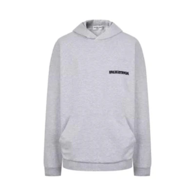 (Women) Balenciaga Grey Logo Print Oversized Hoodie Long Sleeve Pullover. 675003TLVB41167