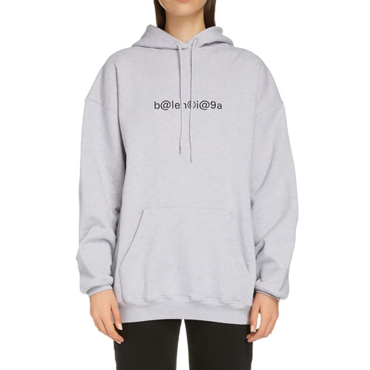 Shop (W) 巴黎世家灰色Logo印花連帽衫 578135TIV511167