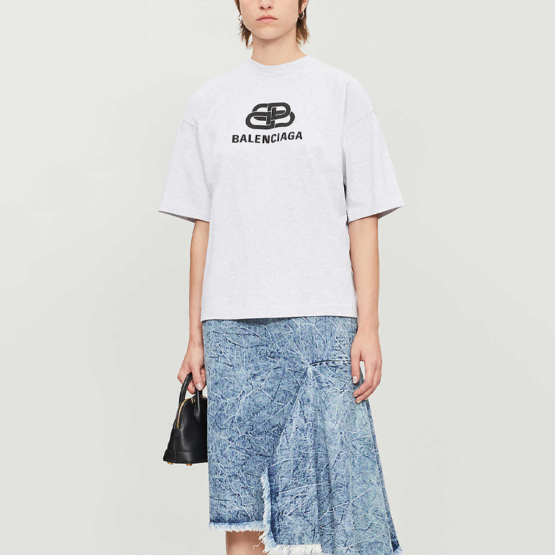 (Women) Balenciaga Grey Logo Tee 583098TFV652569 圖 4