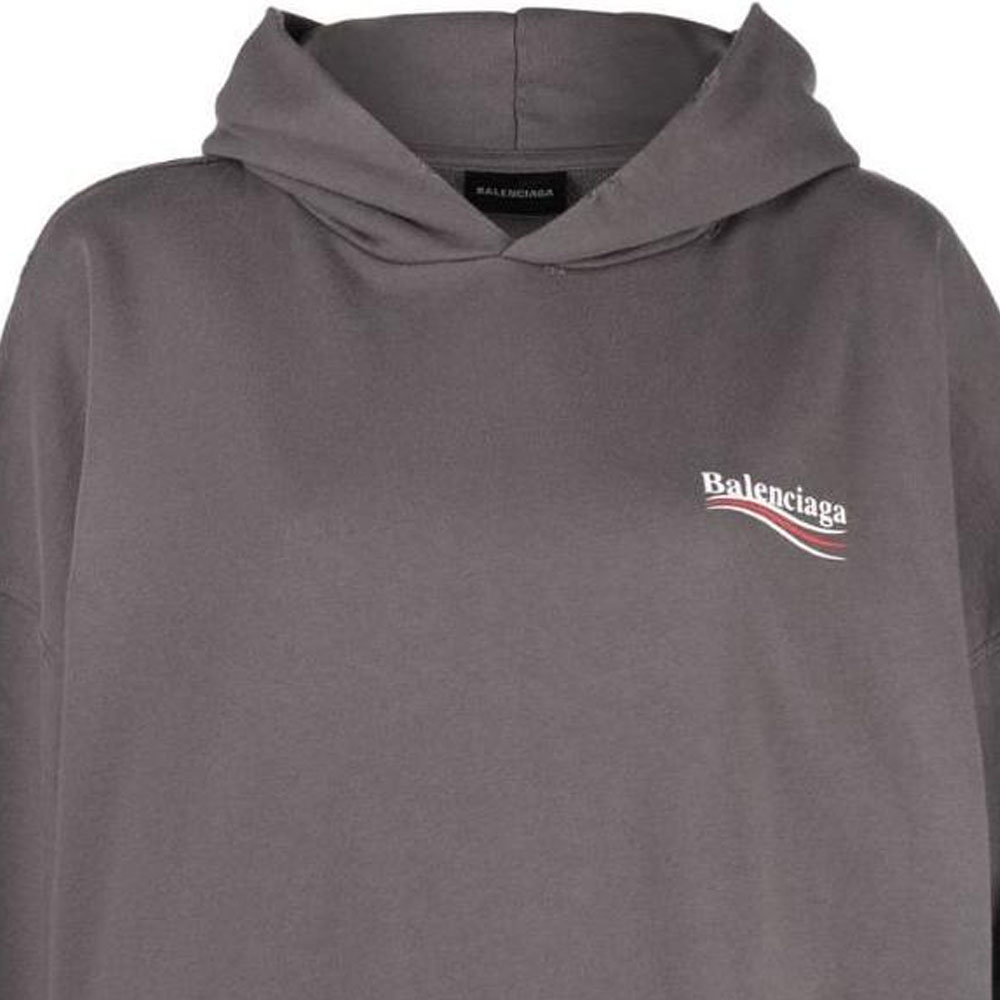 (Women) Balenciaga Grey Oversized Hoodie with Letter Logo Print 620947TNVG61227 圖 6