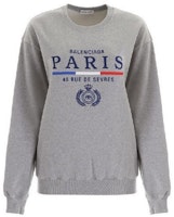 (Women) Balenciaga Grey Wheat Crown Logo Pullover Sweatshirt 578132TGV681300 (Women) Balenciaga Grey Wheat Crown Logo Pullover Sweatshirt 578132TGV681300