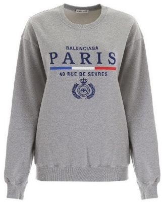 (W) 巴黎世家灰色小麦皇冠标志套头衫卫衣 578132TGV681300 Order (W) 巴黎世家灰色小麦皇冠标志套头衫卫衣 578132TGV681300