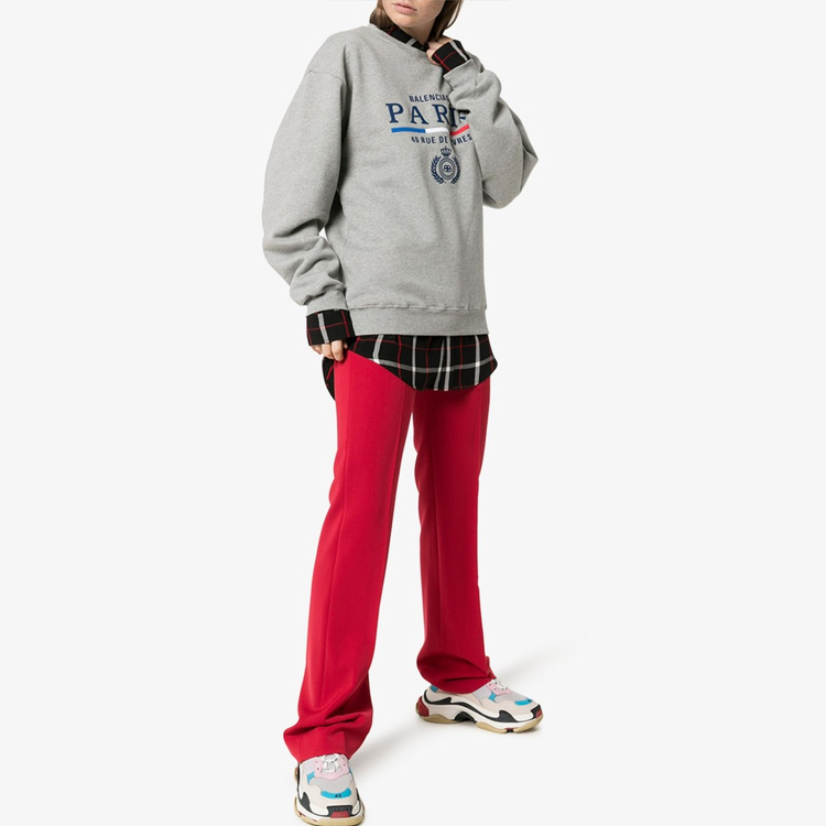 Purchase (W) 巴黎世家灰色小麦皇冠标志套头衫卫衣 578132TGV681300