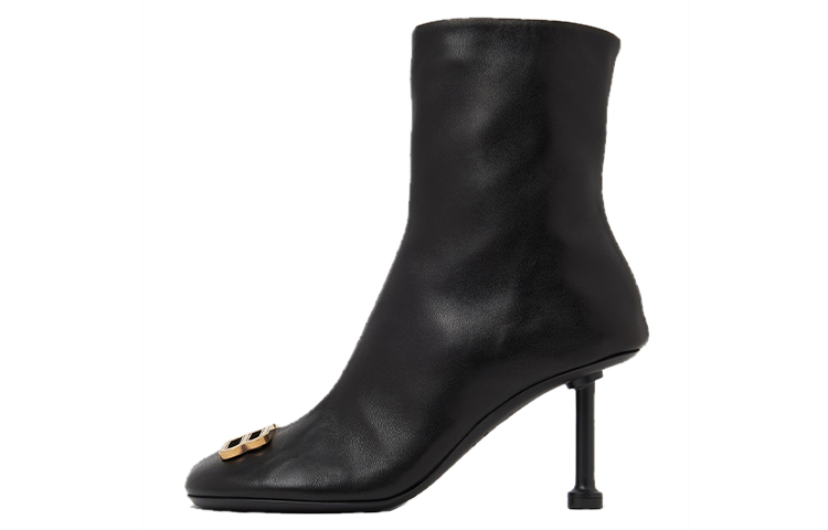 (Women) Balenciaga Groupie Bootie 'Black Leather Zip' 722311WBCW11080