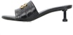(W) Balenciaga Groupie Kulit Slide Stiletto Hujung Terbuka 'Hitam' 722309WBED11080