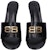 (W) Balenciaga Groupie Kulit Slide Stiletto Hujung Terbuka 'Hitam' 722309WBED11080