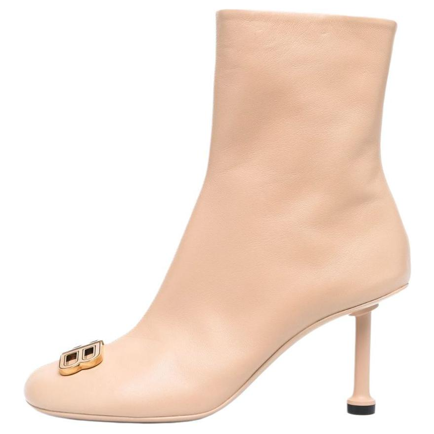 (Women) Balenciaga Groupie Zip Bootie 'Light Beige' 722311WBCW19009