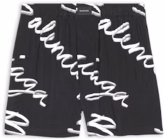 Order (Women) Balenciaga Handwritten Logo Black Relaxed Fit Shorts. 671664TML131070