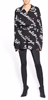 Shop (Women) Balenciaga Handwritten Logo Black Relaxed Fit Shorts. 671664TML131070