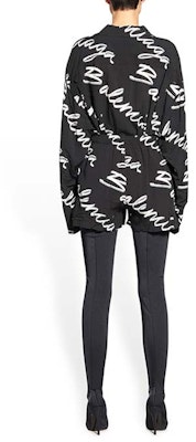 (W) 발렌시아가 핸드워튼 로고 블랙 릴렉스 핏 쇼츠. 671664TML131070 Purchase (W) 발렌시아가 핸드워튼 로고 블랙 릴렉스 핏 쇼츠. 671664TML131070