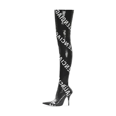(W) Balenciaga High-Top Boots 'Black and White CMFT'