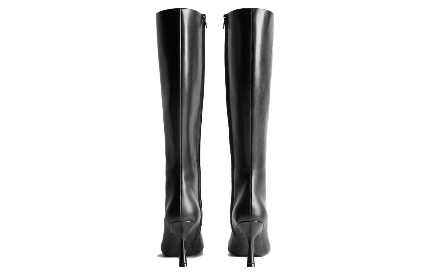 Shop (W) Balenciaga Sepatu Boot Tinggi 'Kulit Hitam' 764364WCHA31080