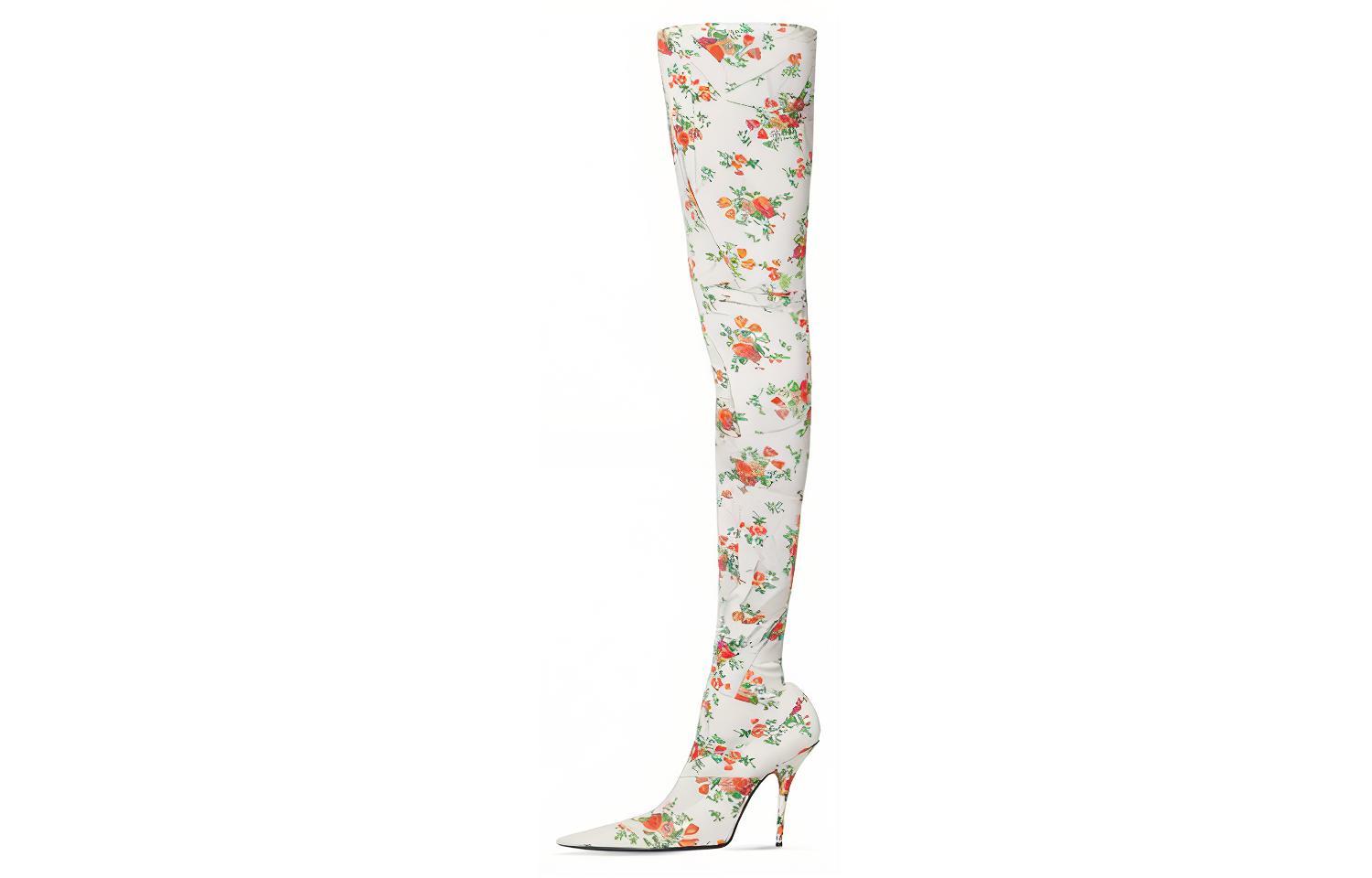 (Women) Balenciaga High-Top Boots 'Floral White' 718647W2LX09783