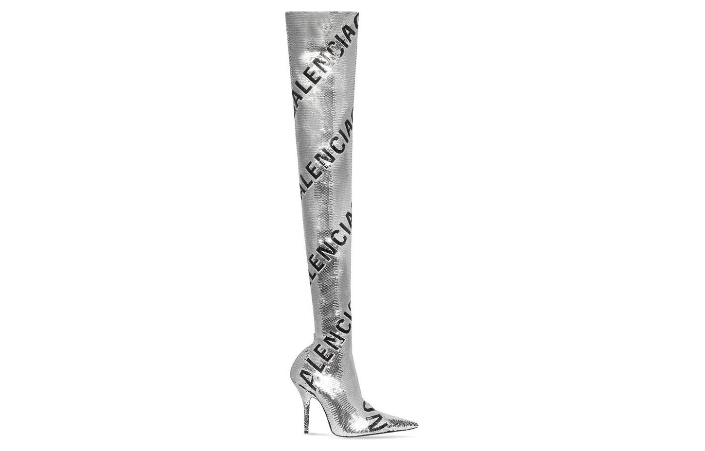Order (W) Balenciaga Hoge Laarzen ''Zilver Logo Borduursel'' 731973W2D318010