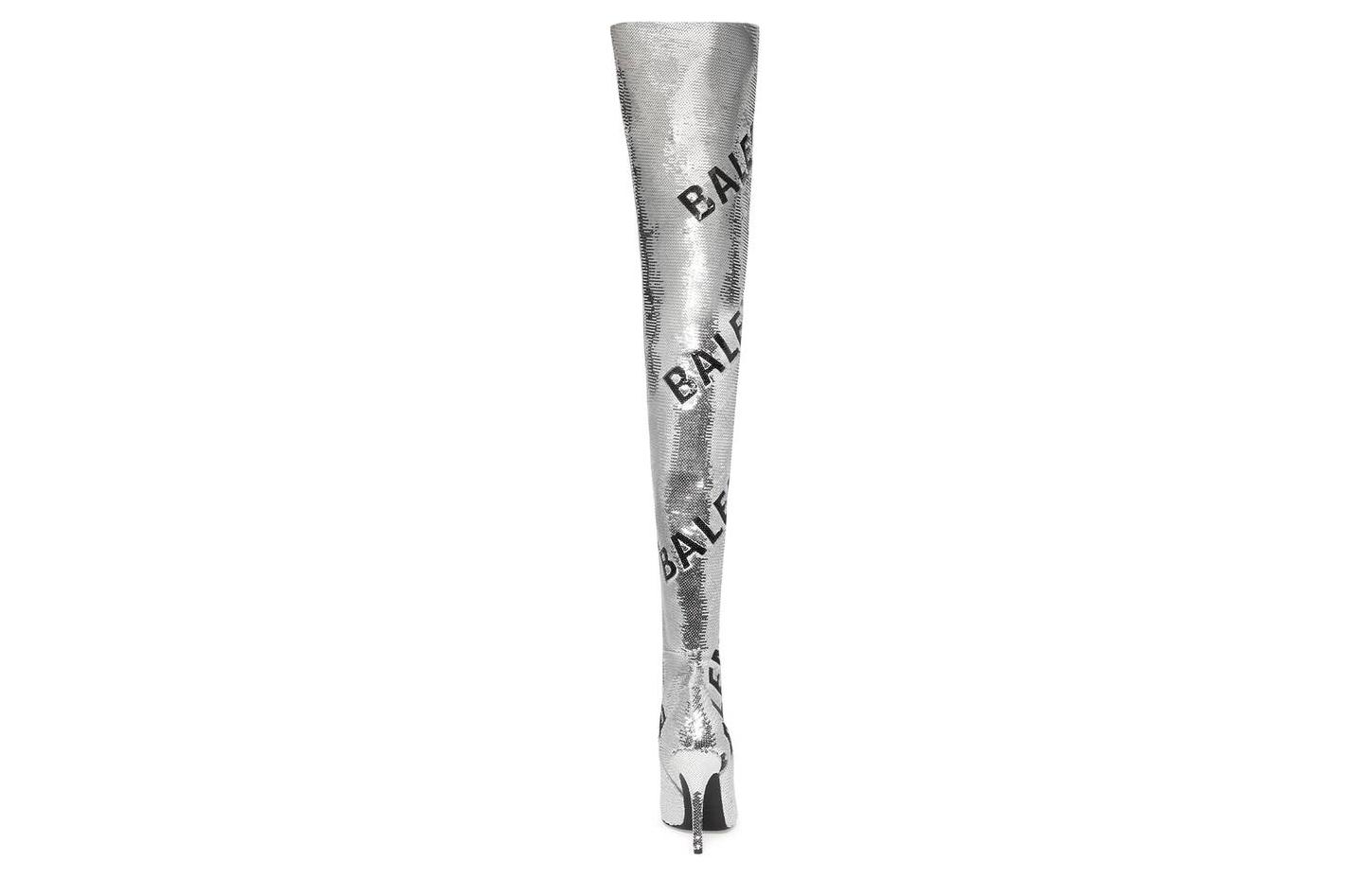 Purchase (W) Balenciaga Hoge Laarzen ''Zilver Logo Borduursel'' 731973W2D318010