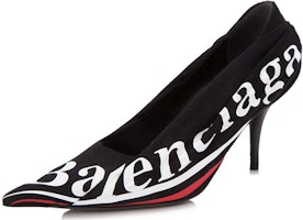 (Women) Balenciaga High Heel 'Black Leather Logo Print' 524884W0600-1091 (Women) Balenciaga High Heel 'Black Leather Logo Print' 524884W0600-1091