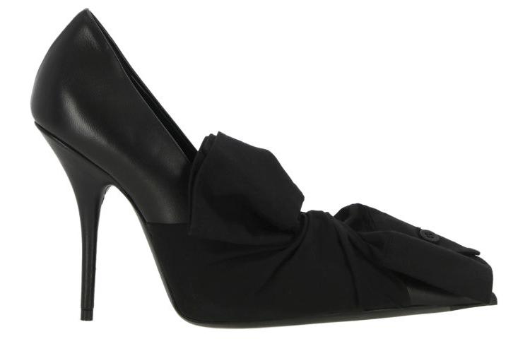 Order (W) Balenciaga High Heel ''Schwarzes Leder mit Baumwollknoten Detail'' 786220WB1H11000
