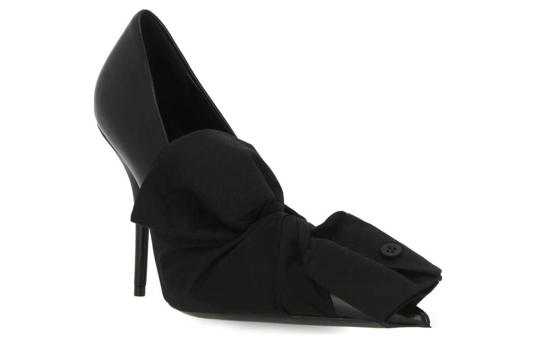 Lookbook (W) Balenciaga High Heel ''Schwarzes Leder mit Baumwollknoten Detail'' 786220WB1H11000