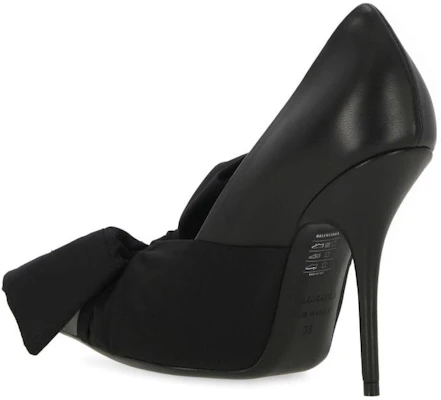 (W) Balenciaga High Heel ''Schwarzes Leder mit Baumwollknoten Detail'' 786220WB1H11000 Shop (W) Balenciaga High Heel ''Schwarzes Leder mit Baumwollknoten Detail'' 786220WB1H11000
