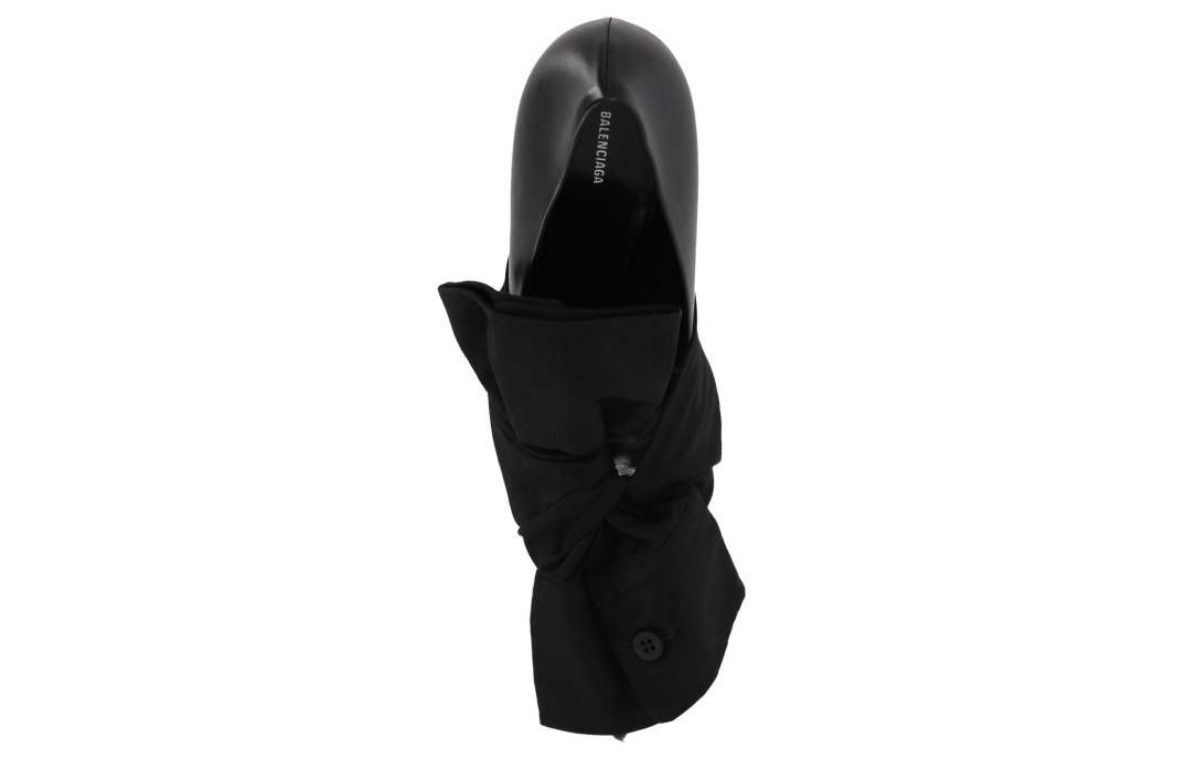 Purchase (W) Balenciaga High Heel ''Schwarzes Leder mit Baumwollknoten Detail'' 786220WB1H11000