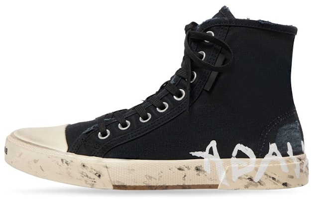 (Women) Balenciaga High Top 'Graffiti Distressed Black' 688756W3RR41099 Buy (Women) Balenciaga High Top 'Graffiti Distressed Black' 688756W3RR41099
