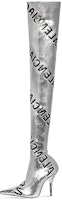 (Women) Balenciaga High-Top Boots 'Silver Logo Embroidery' 731973W2D318010 (Women) Balenciaga High-Top Boots 'Silver Logo Embroidery' 731973W2D318010