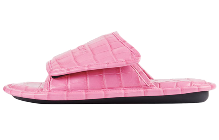 (Women) Balenciaga Home Crocodile Pattern Calfskin Mules Pink 616716WA9D76842