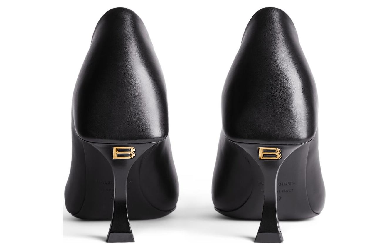 Shop Balenciaga巴黎世家 沙漏形 小牛皮 皆宜舒適 異形跟 高筒鞋 10cm 女款 黑色