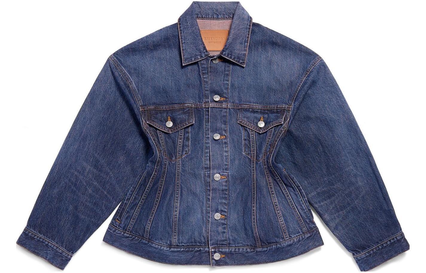 (Women) Balenciaga Hourglass  Dark Blue Denim Jacket with Single-Breast Design. 773776TOW584673 圖 2