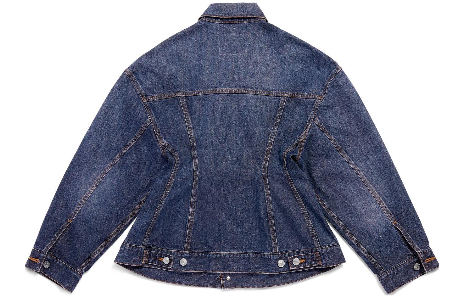 (Women) Balenciaga Hourglass  Dark Blue Denim Jacket with Single-Breast Design. 773776TOW584673 圖 3