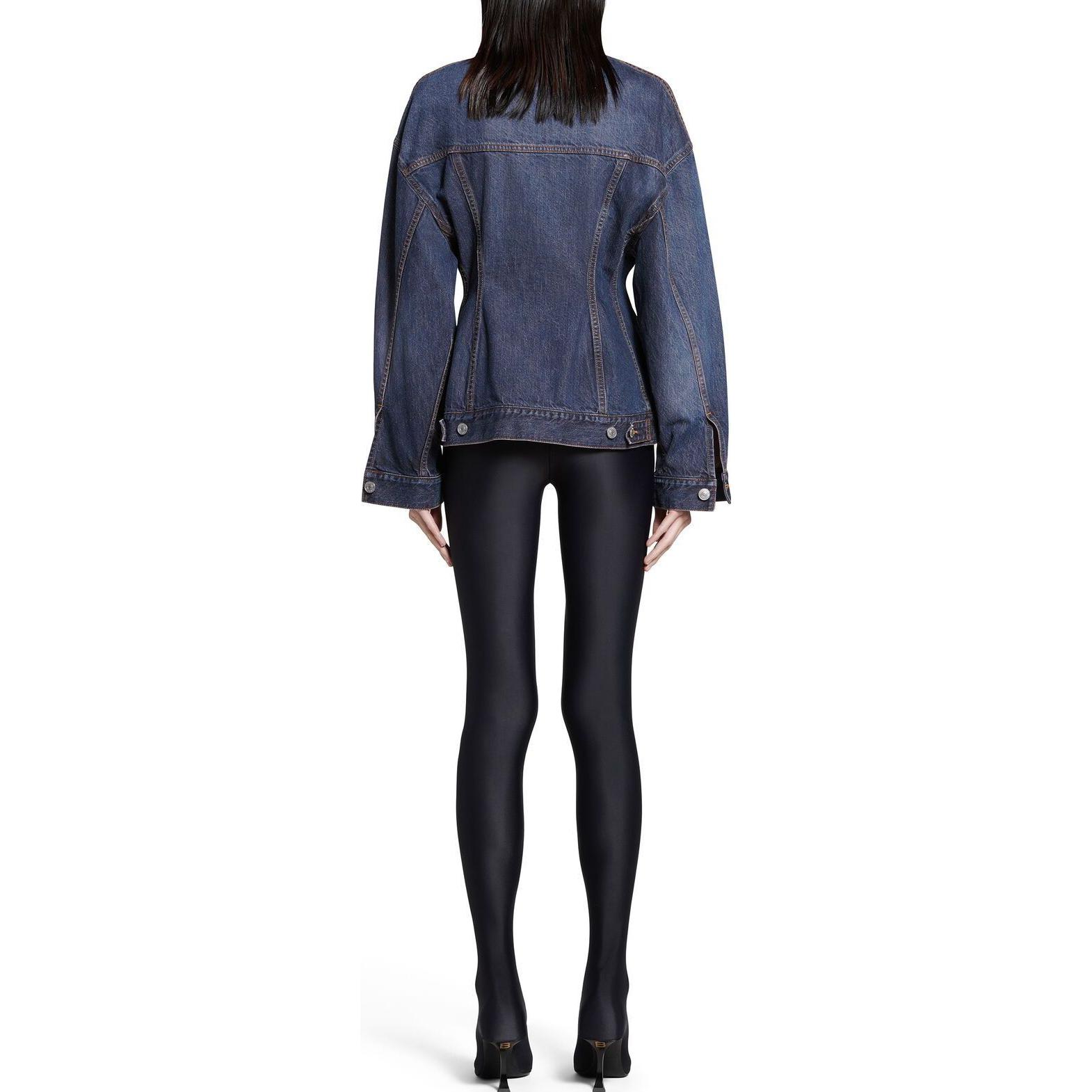 (Women) Balenciaga Hourglass  Dark Blue Denim Jacket with Single-Breast Design. 773776TOW584673 圖 5