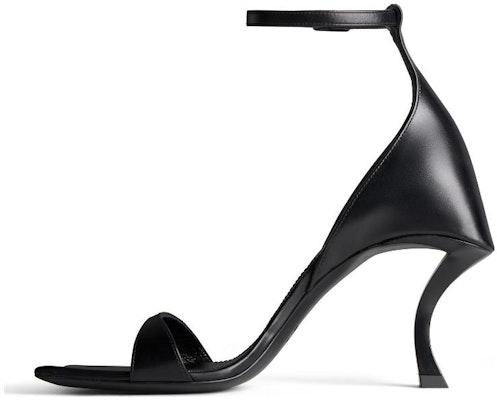 巴黎世家 Balenciaga hourglass 皮革方頭搭扣高跟一字帶涼鞋 10cm 女款 黑色 Buy 巴黎世家 Balenciaga hourglass 皮革方頭搭扣高跟一字帶涼鞋 10cm 女款 黑色