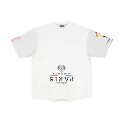(Women) Balenciaga Inverted Logo Print Tee FW22 White Oversized Fit 698811TMVC90900